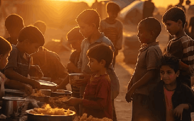 Childrens suffering a lot for food